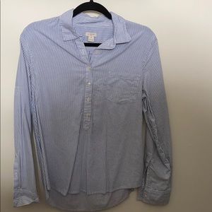 J. Crew pull-over Seersucker Top in light blue